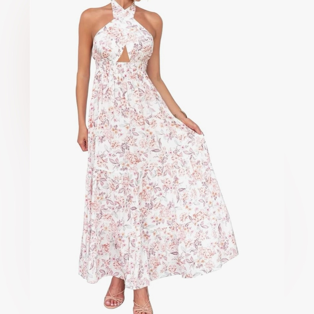 Floral Halter Maxi Dress